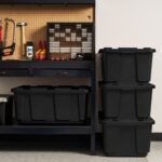 IRIS 27 Gal/108 Qt Large All-Weather Heavy-Duty Stackable Storage Plastic Bin Tote Container with Quick Snap Lid, 4Pk - Image 3