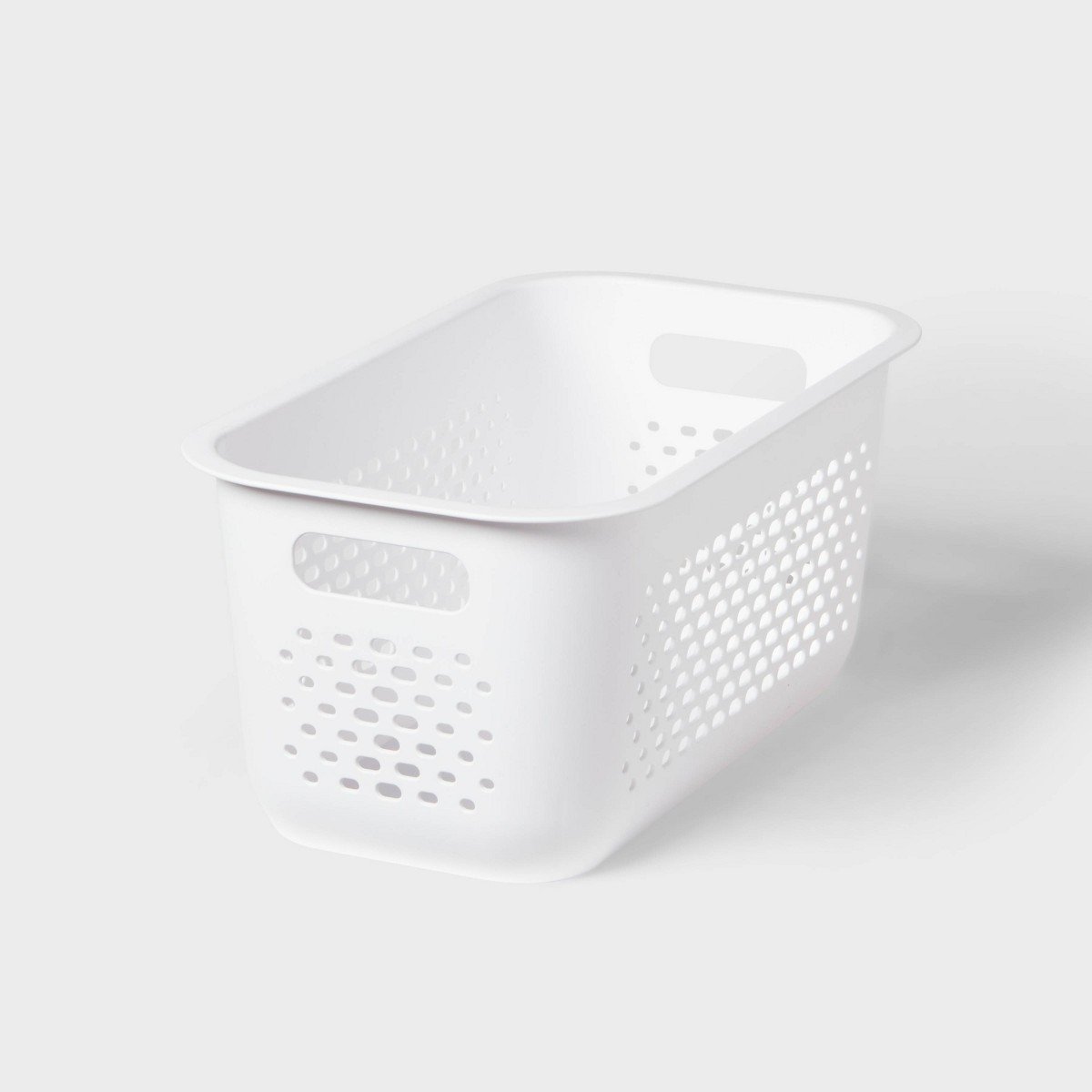 GUEST_ee099cce-495c-4efe-b40a-53845bcf511c.jpg Narrow Medium Rounded Rectangle Decorative Plastic Bin with Cutout Handles White - Brightroomâ„¢ - Image 1
