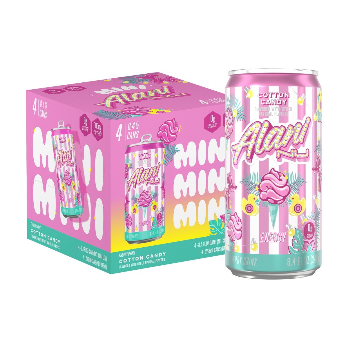 GUEST_eedb0492-1f59-4a4a-9eef-9aec8f1128c9.jpg Alani Nu Cotton Candy - 4pk/8.4 fl oz: Caffeinated - Image 1