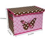 Bacati - Butterflies Pink/Chocolate Storage Toy Chest - Image 2