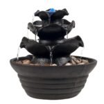 Nature Spring Indoor Fountain with LED Lights – Cascading 3-Tier Lighted Tabletop Water Feature with Soothing Sound – Zen Décor for Home or Office - Image 3
