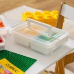 IRIS 1 Qt Plastic Storage Bin with Lid, White, Stackable Craft and Sensory Organizer for Home or Office, 2Pk - Image 5