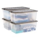 IRIS 4pk 91qt Stack and Pull Plastic Storage Bin Clear - Image 2