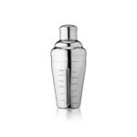 True Vista Measured Cocktail Shaker, 14 oz Stainless Steel with Built-in Strainer & Jigger Cap, Clear Window with Measurements, Home Bartender Gifts