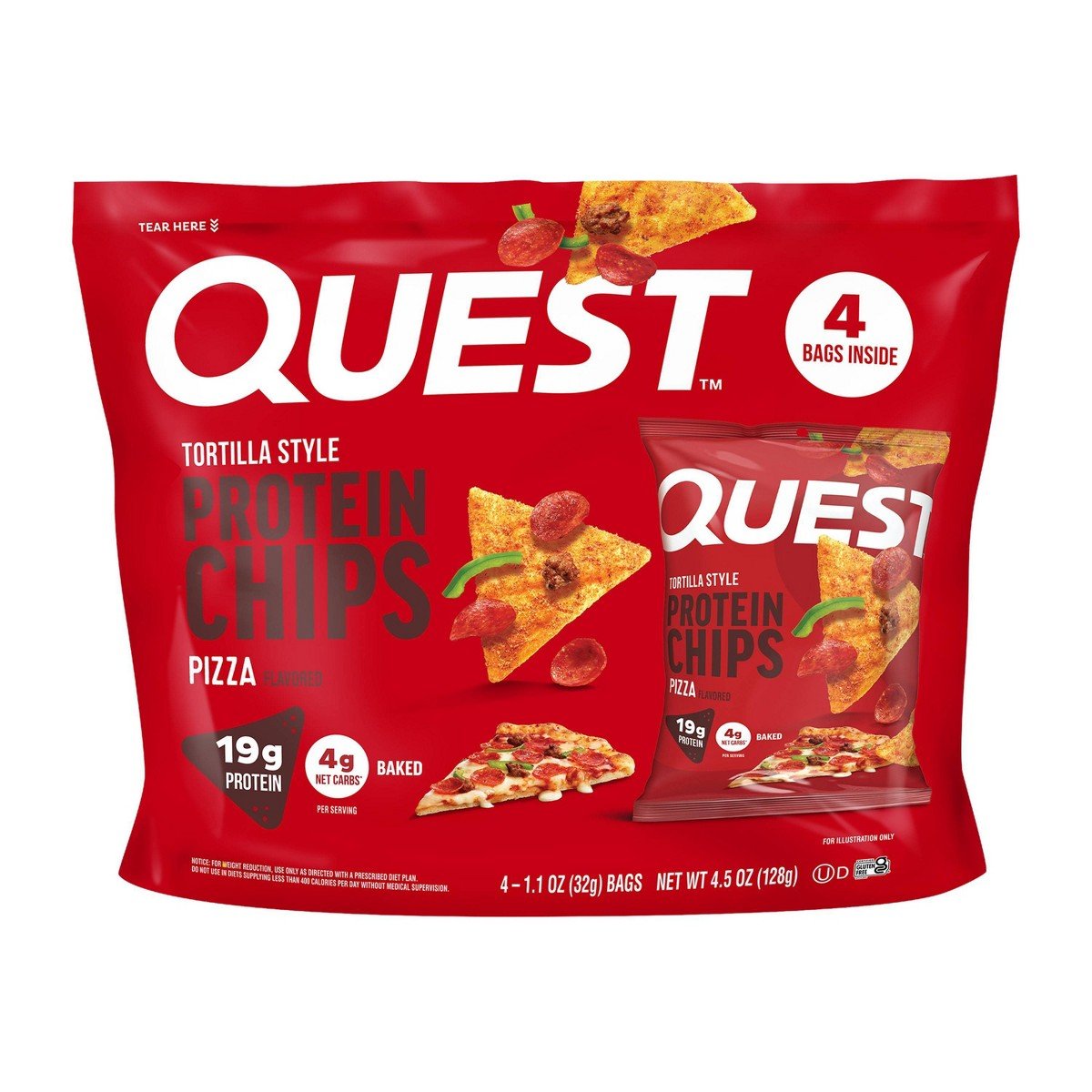 GUEST_f034801c-bd29-417e-a249-1a2f87b16c17.jpg Quest Nutrition Pizza Tortilla Protein Chips - 19g Protein - 4.5oz/4pk - Image 1