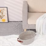REGALWOVEN 6 Packs Woven Storage Basket, Shelf Closet Oval Storage Bin with Handles for Key Tray Bowl, Home Decor Anthracite 11.8*9.1*4.7in - Image 4