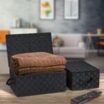 Sorbus 3 Pack Decorative Stackable Woven Basket with Lid and Built-in Rope Carry Handles - Great for Storage and Organization - Image 4