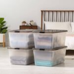 IRIS 4pk 91qt Stack and Pull Plastic Storage Bin Clear - Image 3