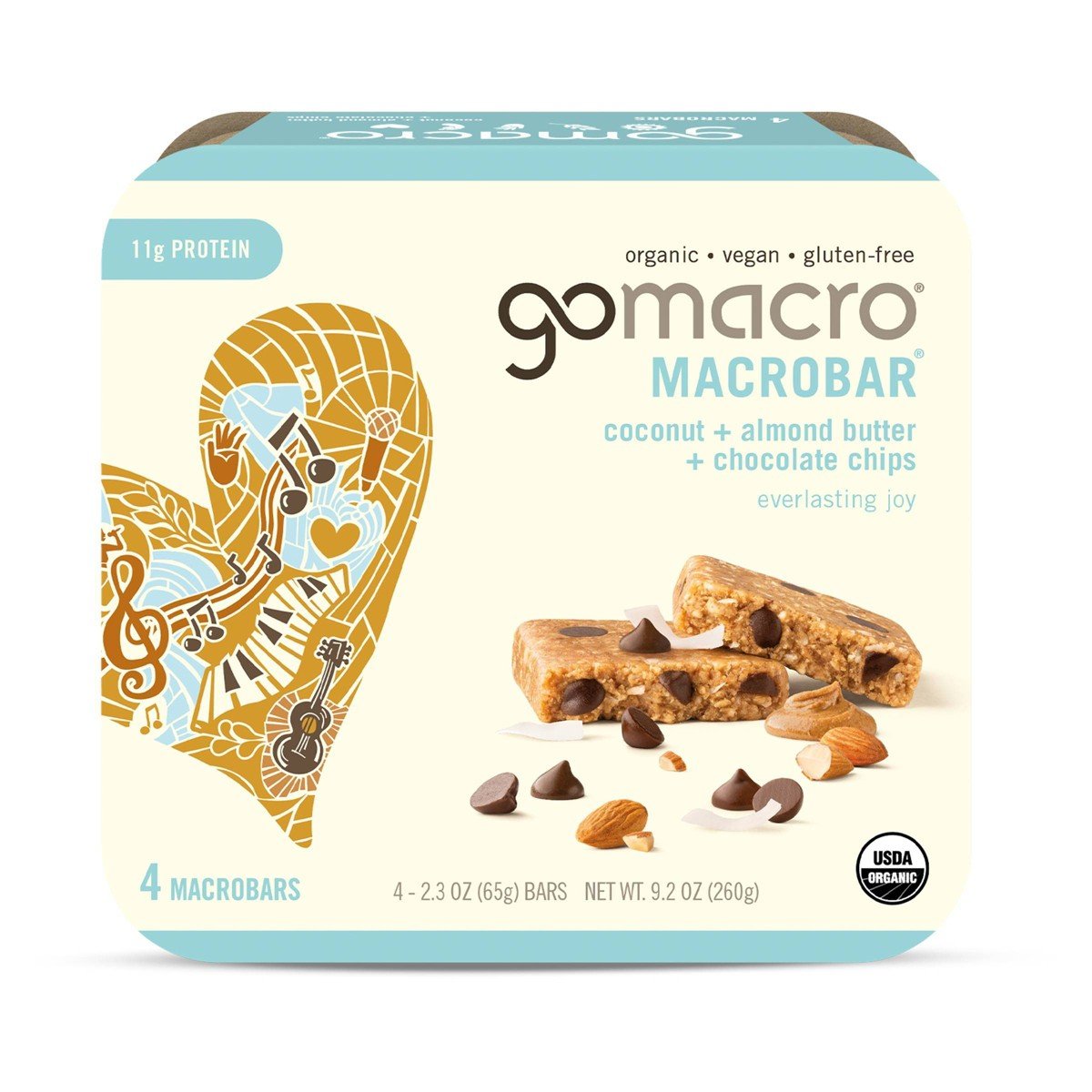GUEST_f1c8c87c-53bc-4e83-99bb-dfc5b99afcd3.jpg GoMacro Coconut + Almond Butter + Chocolate Chips MacroBar - 4ct/9.2oz: Organic, Vegan, Gluten-Free - Image 1
