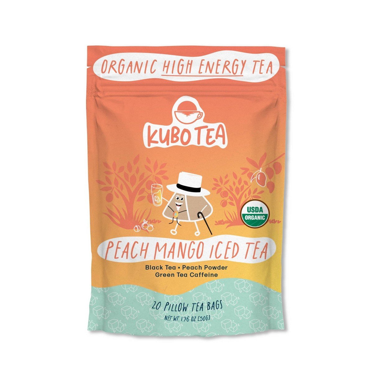 GUEST_f3195521-fbc4-4638-aa72-4e78fbfd9445.jpg Kubo Tea Organic High Caffeine Peach Mango Iced Black Tea Bags - 20ct - Image 1