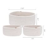 Unique Bargains Woven Storage Organizer Decor Storage Basket 3 Pcs Beige - Image 3