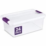 Sterilite 24-Pack ClearView Latch Box, 15 Quart Clear Stackable Plastic Storage Bins with Latching Lids for Home Organization