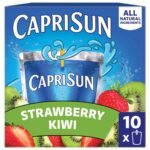 Capri Sun Strawberry Kiwi Juice Boxes - 10pk/6 fl oz Pouches: No Artificial Colors, No Artificial Flavors, No Preservatives