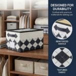 REGALWOVEN Printed Fabric Collapsible Spacious Versatile Open Storage Bins 1 Pc Light Black 8.7*11.4*6.7in - Image 5