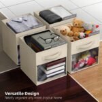 Sorbus 11 Inch 6 Pack Collapsible Fabric Storage Bins with Clear Window - for Organizing Clothes, Toys, Books, Shelves, Closets & more - Image 5