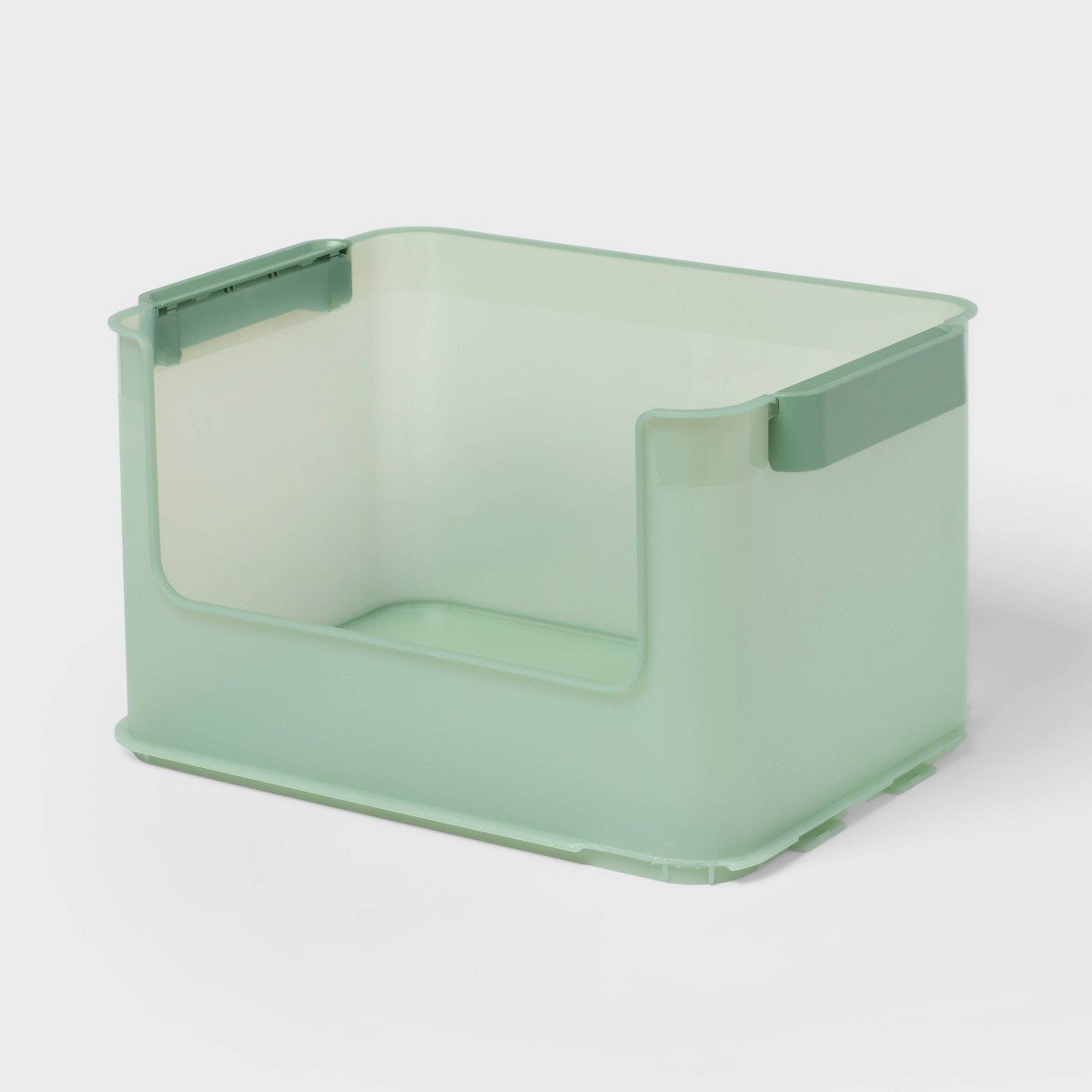 GUEST_f6adc988-3e76-44b3-b245-7d44bdce9598.jpg Click in Place 20.7qt Open Front Plastic Storage Bin for Home and Office Organization Green Tint - Brightroomâ„¢ - Image 1