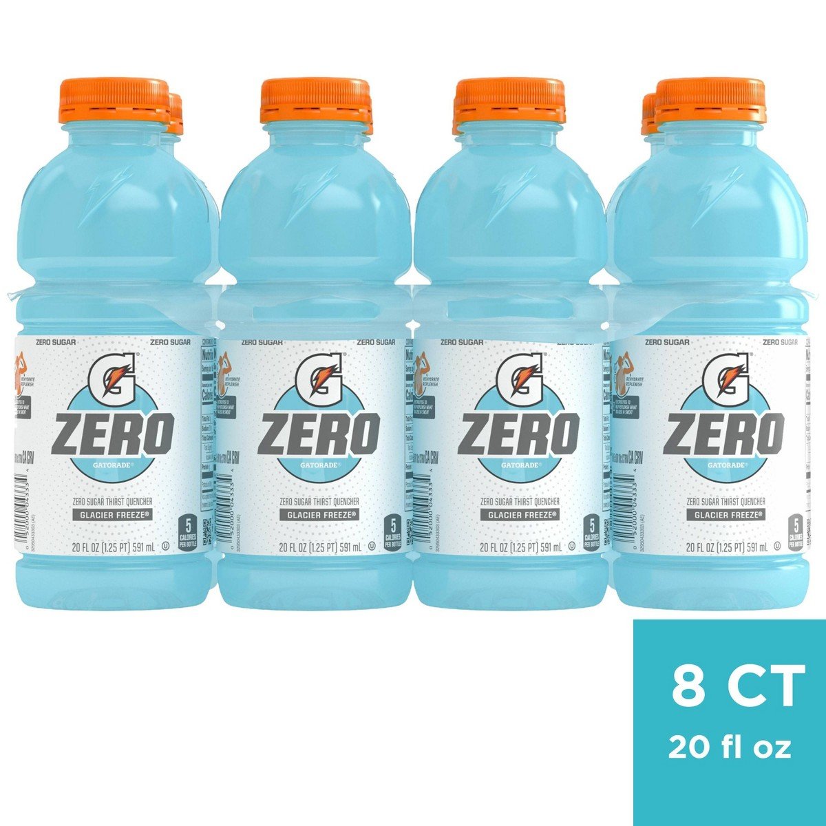 GUEST_f761e2be-cefb-469c-981f-04c225601f12.jpg Gatorade G Zero Glacier Freeze Sports Drink - 8pk/20 fl oz Bottle: Non-Caffeinated, Low Calorie - Image 1