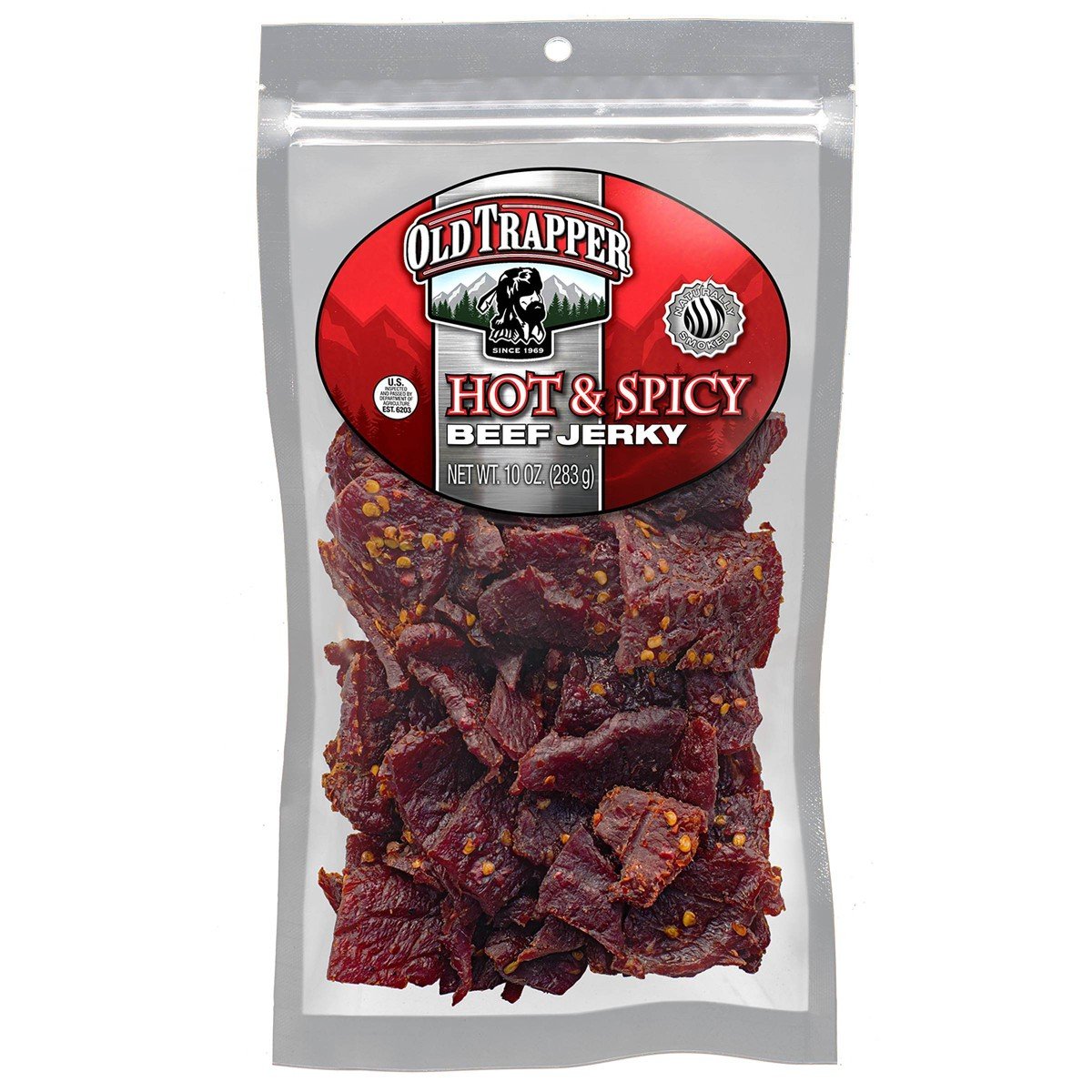 GUEST_f770d815-8b17-4b0a-b0a2-30cfb3c05170.jpg Old Trapper Hot & Spicy Beef Jerky - 10oz: Smoked, 11g Protein - Image 1