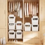 Costway 3 PCS Plastic Storage Bins with Front Door & Side Handles for Kitchen, Bedroom White - Image 2