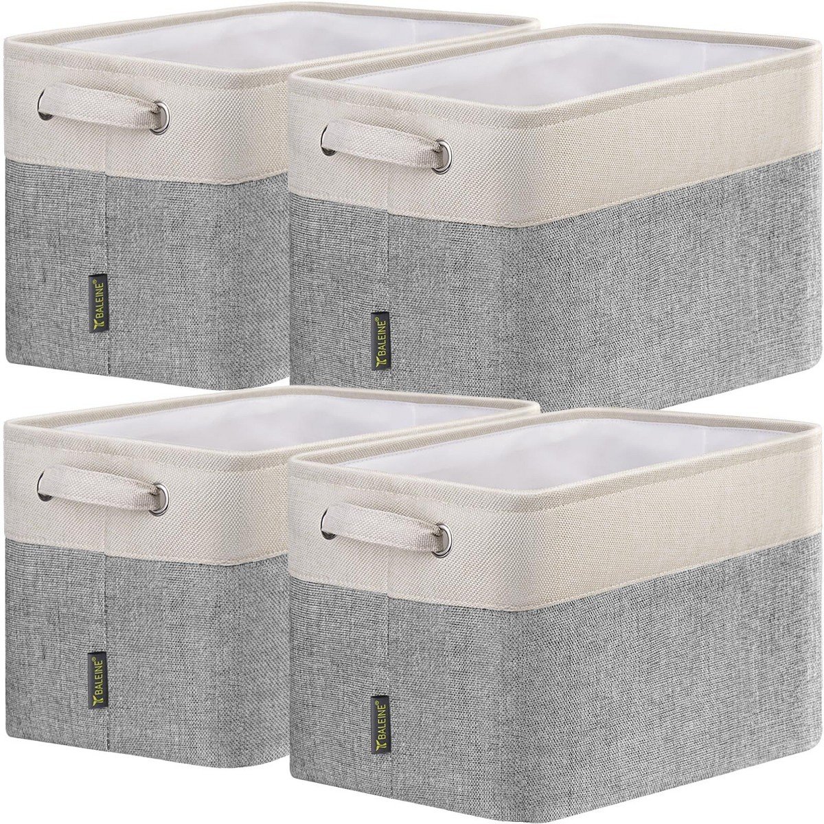 GUEST_f7967660-8c4b-4137-9aba-0d762544689f.jpg 4pc Collapsible Fabric Storage Bin Cloth Baskets - HOMLUX: 15"x11"x9.5" with Handles - Image 1