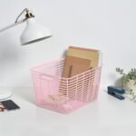 Curver 4 Pack 18.8L Aria Decorative Plastic Storage Organization Baskets, Pink - Image 4