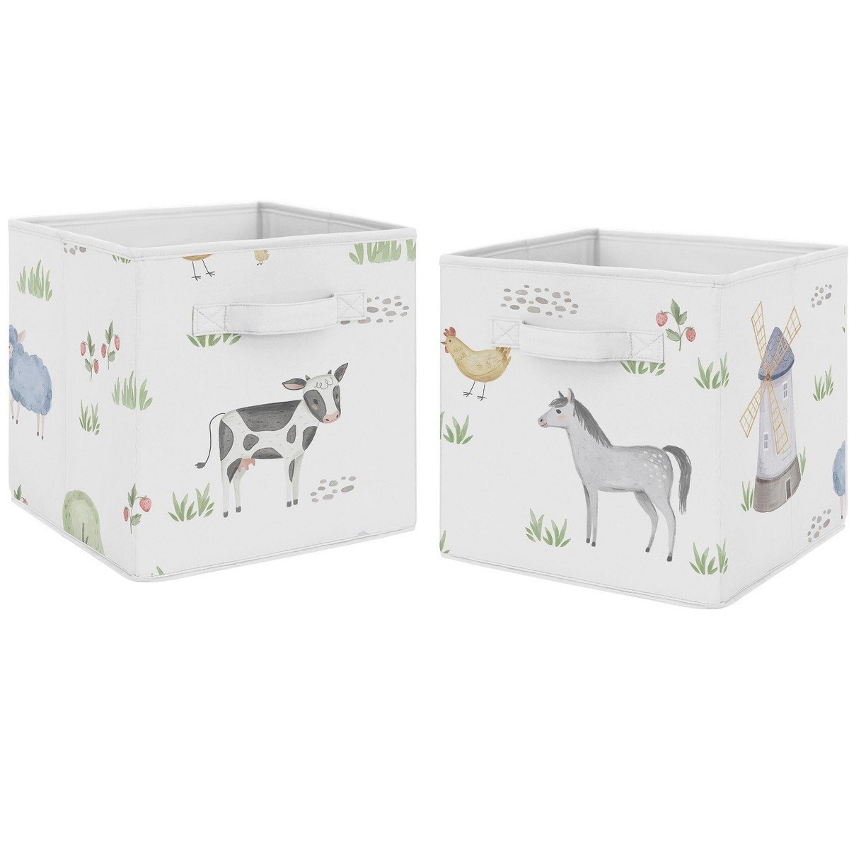 GUEST_f7c8d29b-036a-4167-926a-b9352a1c7d65.jpg Sweet Jojo Designs Boy or Girl Gender Neutral Unisex Fabric Storage Bins Set Farm Animals - Image 1