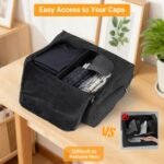 Hat Organizer, Hat Storage Bag – 2 Pack 900D Oxford Fabric Cap Carrier with Removable Shoulder Strap Portable - Image 4