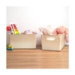 Isaac Jacobs 2pk 7"x8.11" Decorative Storage Ombre Bin Tan - Image 3