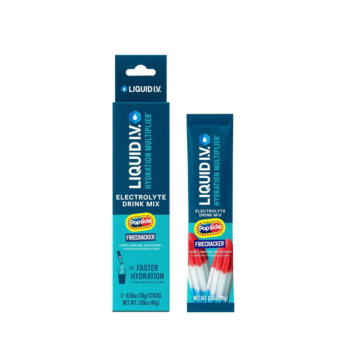 GUEST_f9b72285-a3da-4741-838c-fd46345acdba.jpg Liquid I.V. Hydration Multiplier Vegan Powder Electrolyte Supplements - Popsicle Firecracker - 0.56oz/3ct - Image 1