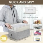 4pc Collapsible Fabric Storage Bin Cloth Baskets - HOMLUX: 15"x11"x9.5" with Handles - Image 4
