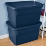 Sterilite 30 Gallon Tote, 18-Pack Stackable Plastic Storage Bins with Snap Lids and In-Molded Handles, Marine Blue for Home Storage - Image 3