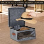 Hat Storage Box, Hat Organizer – 4 Pack Stackable Foldable Hat Case with Zipper Clear Window Dustproof - Image 2