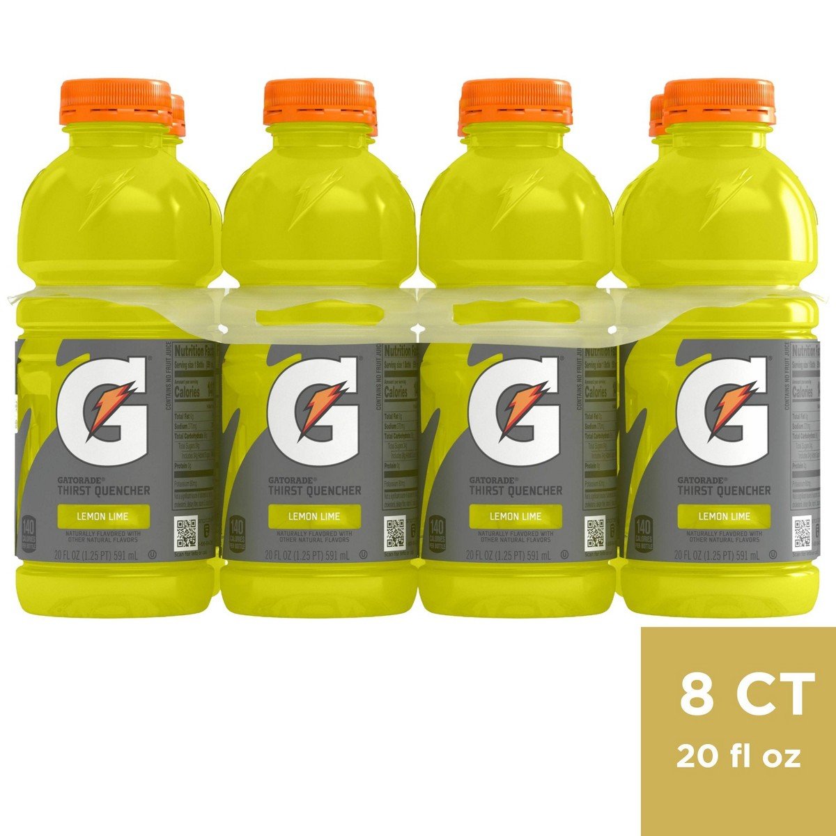 GUEST_fb4452b4-b340-4437-ad79-7d8414f56a23.jpg Gatorade Lemon Lime Sports Drink - 8pk/20 fl oz Bottles: Non-Caffeinated - Image 1