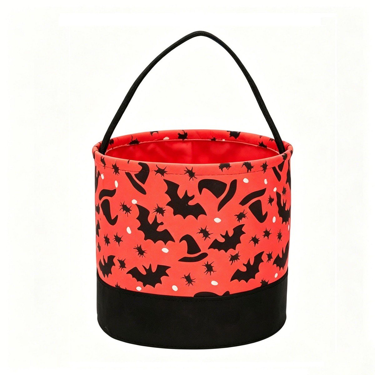 GUEST_fb6997b8-acc7-487a-910e-ab14f21a1fad.jpg Alilang Halloween Trick or Treat Candy Bucket Foldable Goody Basket with Handle, Red - Image 1