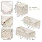 Sorbus Paper Rope Bathroom Baskets & Tissue Holder Set Lined Storage Set for Organizing - Store Washcloths, Hand Towels, Skincare (White) - Image 2