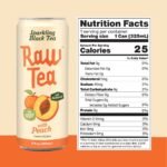 Raw Tea Sparkling Black Tea with Peach Juice - 11fl oz Can - Image 4