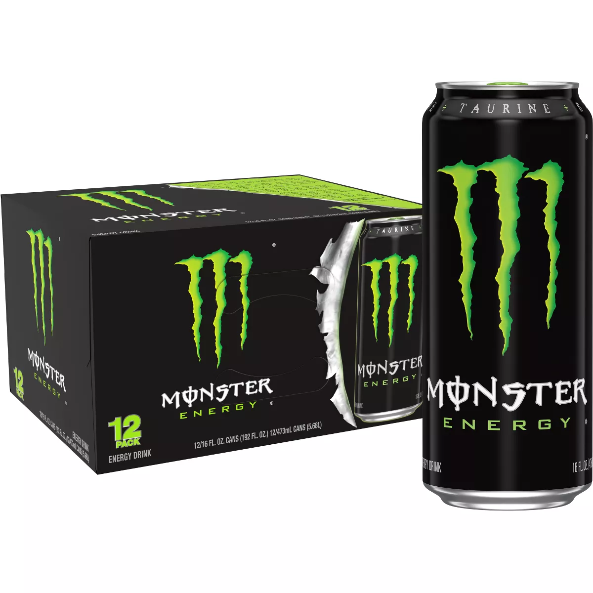GUEST_fb950d19-a2e0-4846-b297-28d31f3f6a50 Monster Energy Original - 12pk/16 fl oz Cans: Caffeinated, Herb Flavor - Image 1