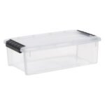 IRIS 5.75qt Stack and Pull Storage Bin with Lid Clear: Portable, Stackable, Transparent Plastic Utility Tubs