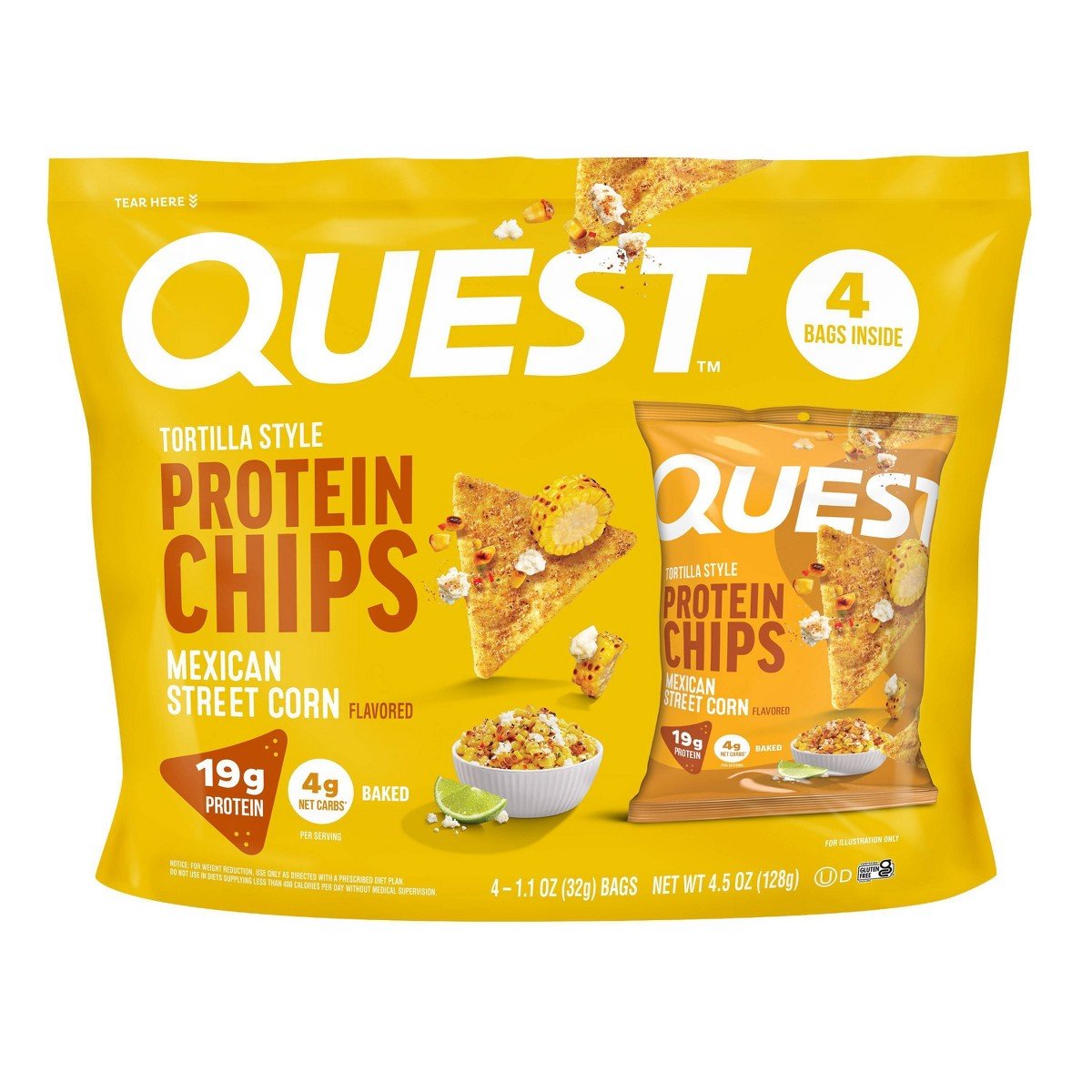 GUEST_fbcb43b8-170b-4568-8caf-e3fbae4d9f52.jpg Quest Nutrition Mexican Street Corn Tortilla Protein Chips - 4.5oz/4pk: 19g Protein Per Serving, Ready to Eat - Image 1