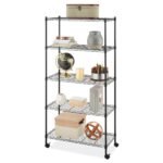 Whitmor Supreme 5 Tier Cart Silver: Portable Storage & Organization, Compatible with 13" Cube System, Decorative Bins - Image 3