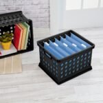 Storage Crate Black - Room Essentials™: Plastic Stackable Utility Bin, Portable with Built-In Handles, 30.6L Capacity - Image 5