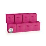 Sorbus 13 Inch 8 Pack Sturdy Collapsible Fabric Storage Cubes with Handle - for Organizing Clothes, Toys, Books, Shelves & more - Image 15