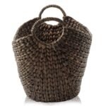 Casafield Large Boat Basket with Handles - Espresso, Water Hyacinth Woven Storage Tote for Blankets, Laundry, Bathroom, Bedroom, Living Room - Image 4