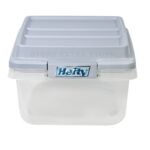 Hefty 18qt Plastic Storage Bin with Gray HI-RISE Stackable Lid: Universal Storage, Locking Handles, Snap Closure - Image 3