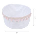 REGALWOVEN 2 Pack Woven Storage Basket, Shelf Closet Storage Bin for Key Tray Bowl for Entryway Desk, Catchall Home Decor Pink 8.1*3.7in - Image 3