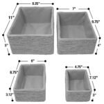 Sorbus Storage Baskets 4-Piece Set - Stackable Woven Basket Paper Rope Bin Boxes for Makeup, Office Supplies, Bedroom, Closet - Image 5