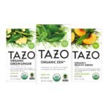 Tazo Organic Green Tea Bags 16ct Zen + 20ct Peachy + 16ct Green Ginger