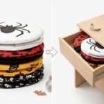 Alilang Halloween Trick or Treat Candy Bucket Foldable Goody Basket with Handle, Red - Image 4
