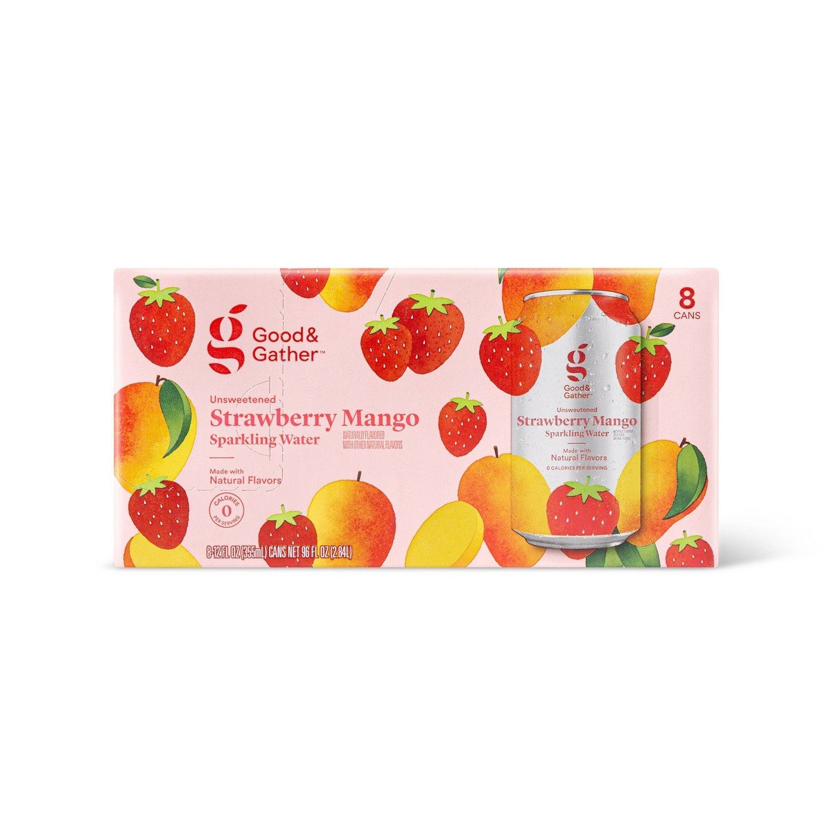 GUEST_fe4c5223-9631-4315-ac37-f4757554a06b.jpg Strawberry Mango Sparkling Water - 8pk/12 fl oz Cans - Good & Gather - Image 1