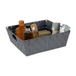 Simplify Large 13" Woven Strap Storage Bin Gray - Image 3